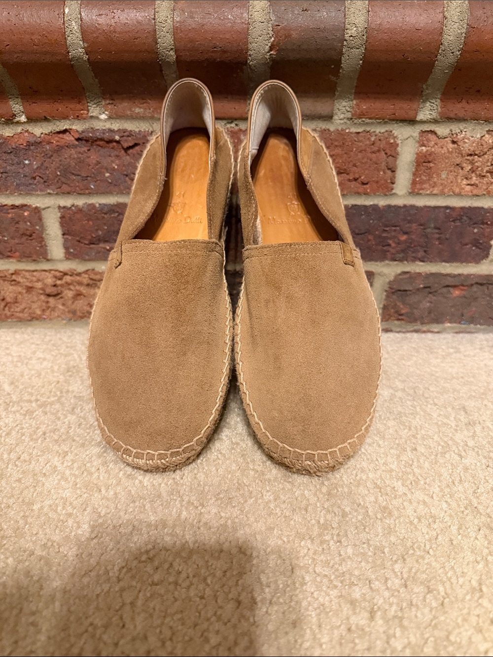 Massimo Dutti Tan Suede Espadrilles